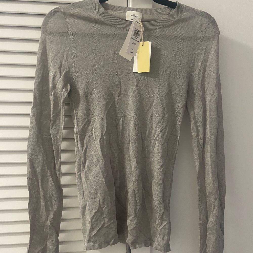 Silver mesh top aritzia